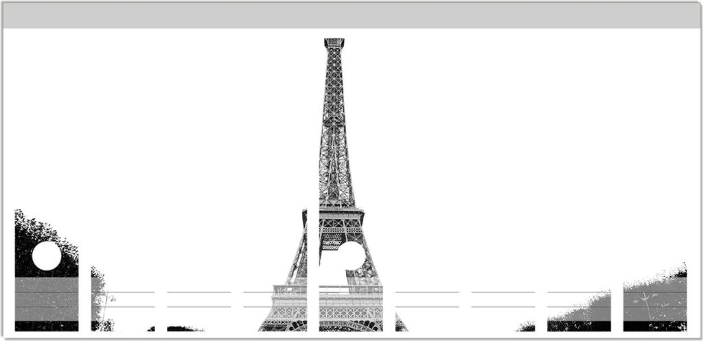 Wallario Ordnerrücken Sticker, selbstklebend für breite Ordner, 9 Stück, Motiv Eiffelturm in Paris - schwarz weiß