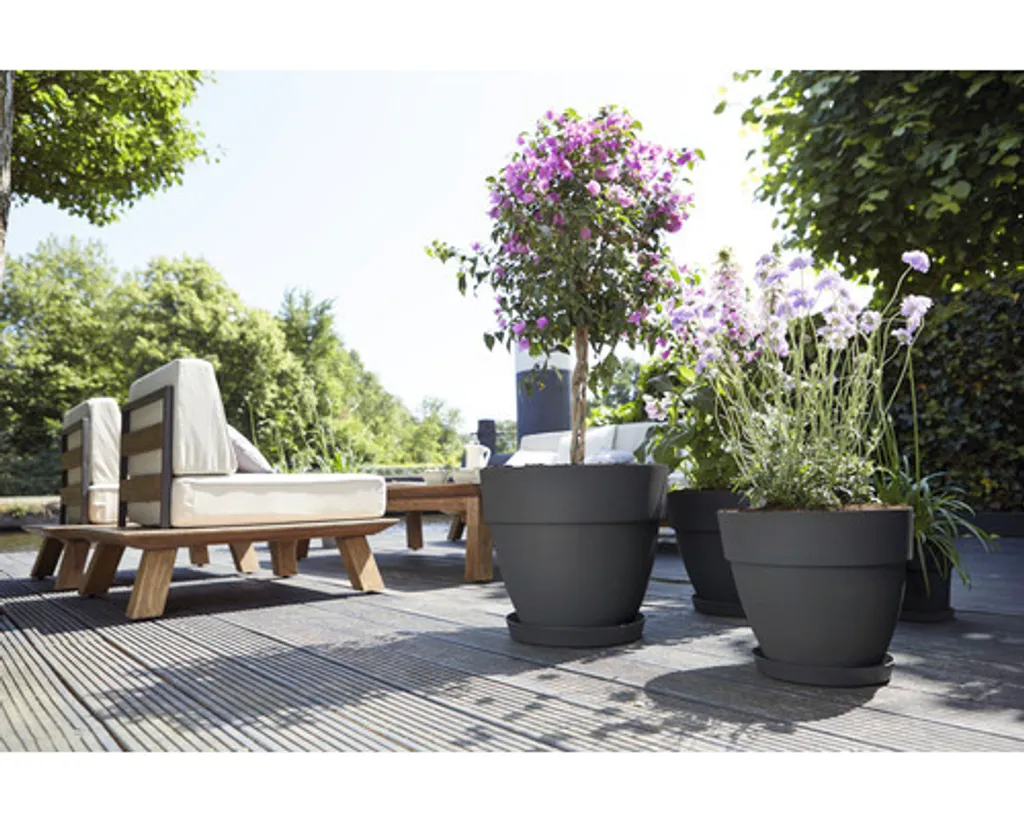 Pot de Fleurs de Balcon 40cm Anthracite Elho Vibia Campana Extérieur