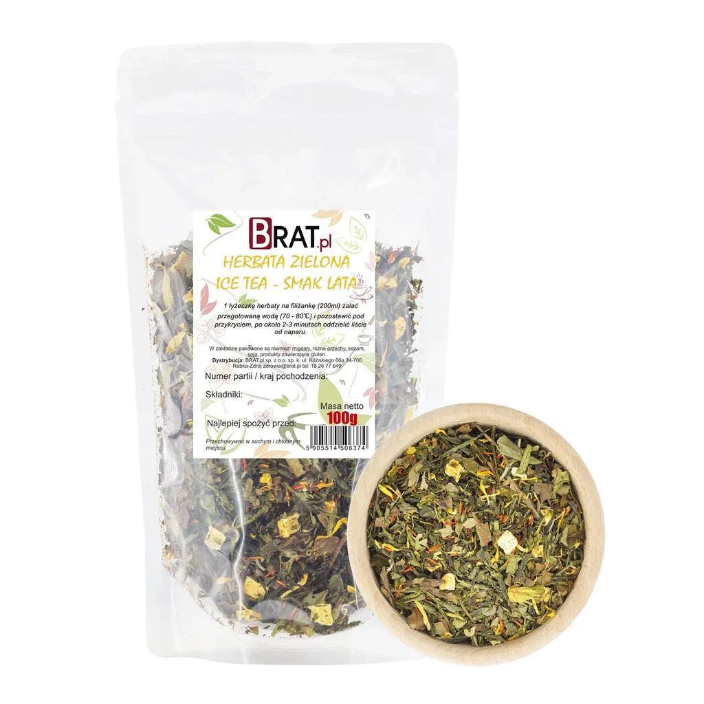Herbata zielona - Ice Tea Smak Lata 100g Brat.pl Zdjęcie produktu 