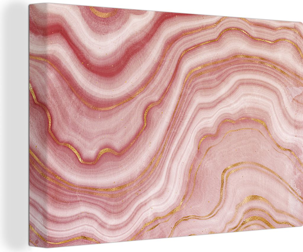 OneMillionCanvasses - Leinwandbilder - 140x90 cm, Achat - Rosa - Edelsteine - Kristall, Wandbilder Kunstdruck Wanddekoration - Foto auf Leinwand ...
