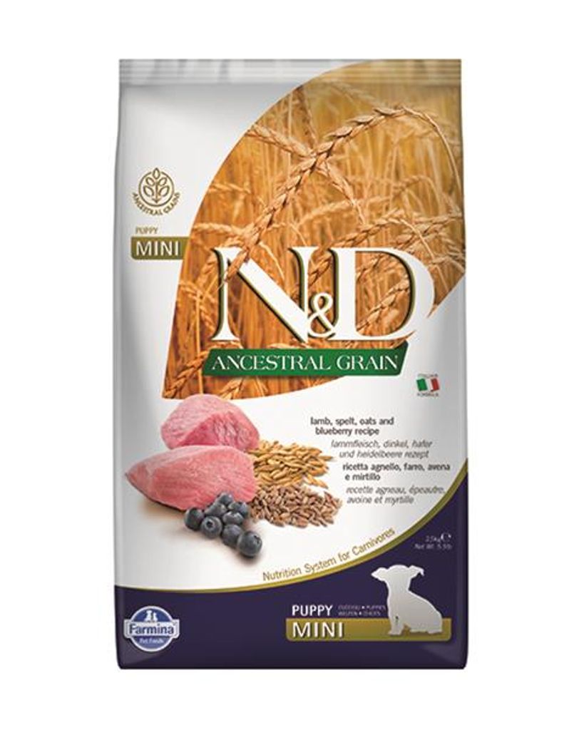 Farmina N&D Dog Low Grain Puppy Mini Lamb & blueberry 2,5 Obrázok produktu 