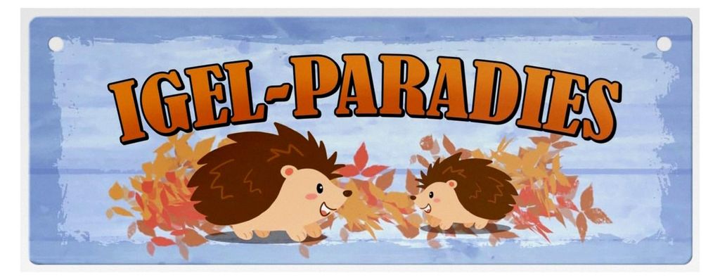 Igel-Paradies Metallschild XL