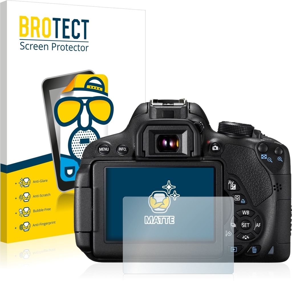 2x BROTECT Schutzfolie für Canon EOS 700D Displayschutz Displayschutzfolie Folie Matt Entspiegelungsfolie