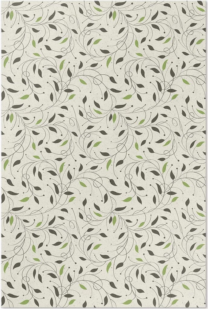 Kleine Blätter, subtile Ranken – Vinyl Fußmatte – 150x225 cm – Rutschfest, Pflegeleicht & Langlebig