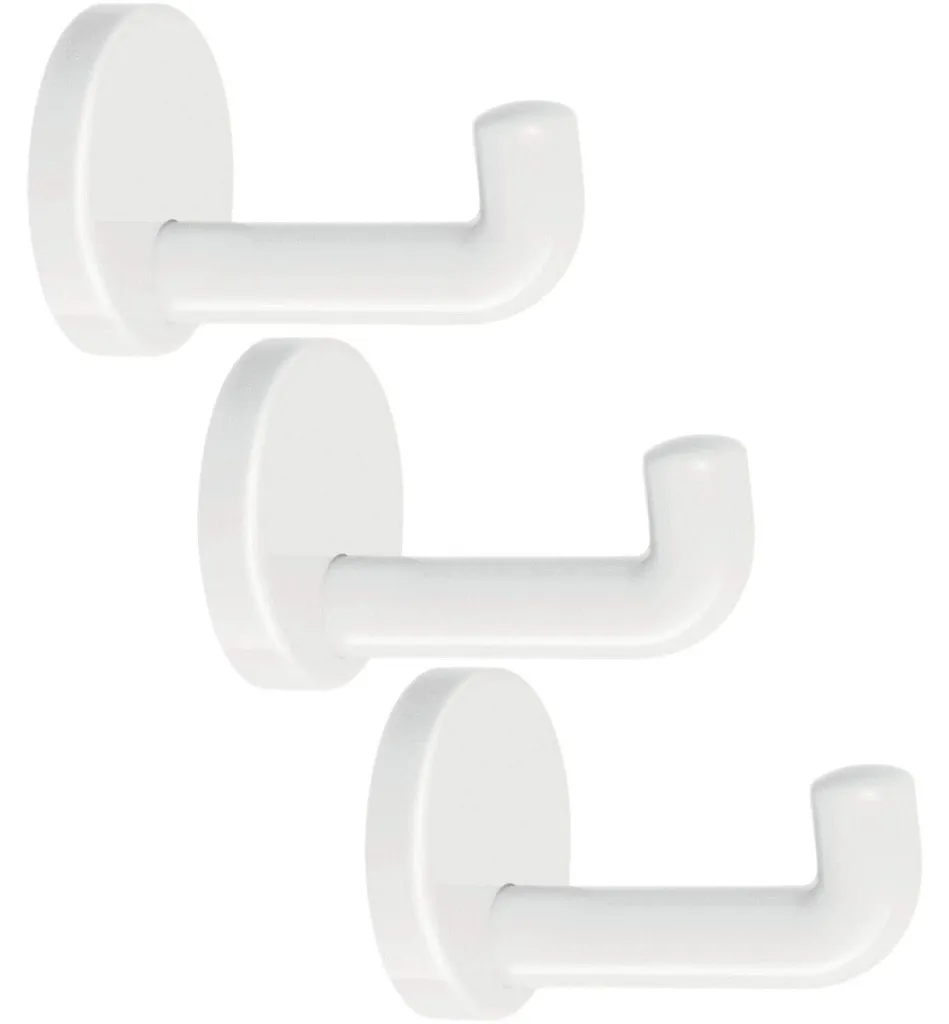 Crochet mural HEWI long 100 mm blanc lot de 3 pour suspendre manteaux