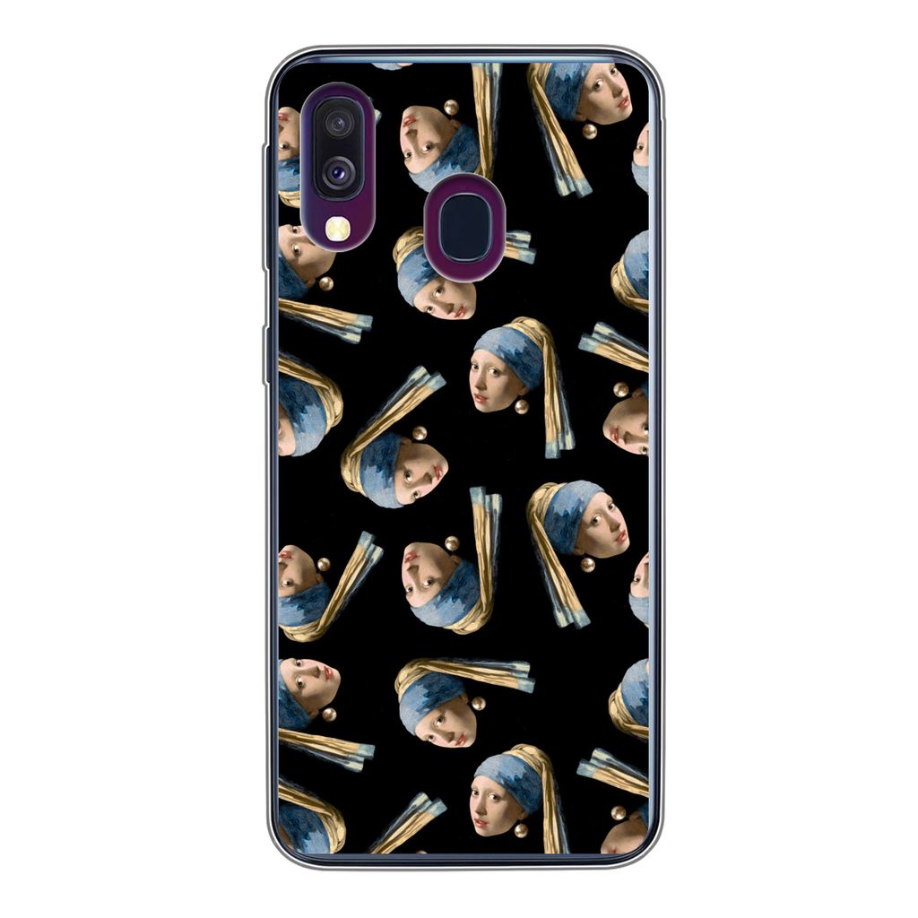 MuchoWow Handyhülle Schutzhülle Hülle für Samsung Galaxy A40 Das Mädchen mit dem Perlenohrring - Muster - Vermeer Silikon Softcase Handy Hü...
