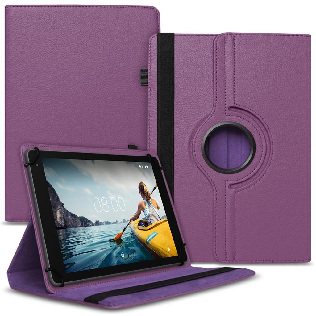 Tablet Tasche für Tab G16 Hülle Schutzhülle 360 Grad Drehbar 10,1 Zoll CaseFarbe Uni 360 Taschen:Lila