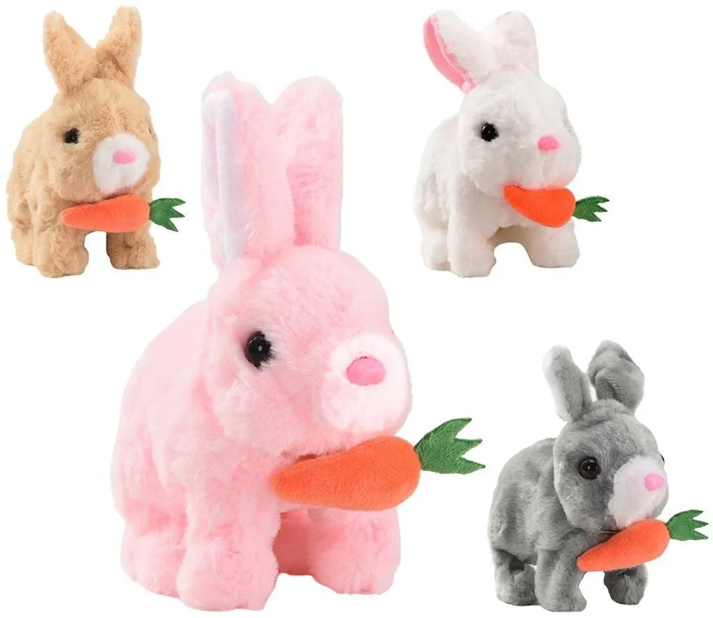 Jouet électronique lapin marcheur à piles avec mouvements réalistes
