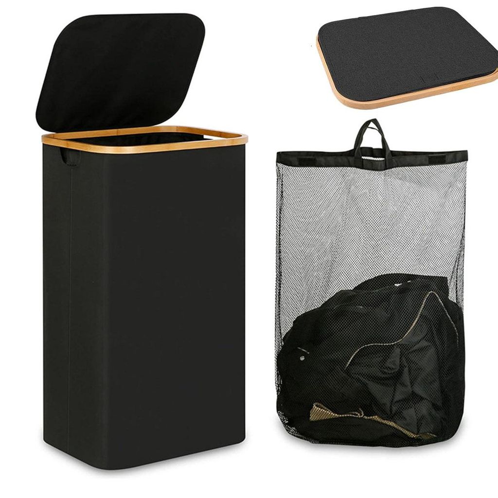 Wäschekorb Wäschesammler mit Deckel Laundry Baskets Waschesammelbox Wäschetonne,100L Große Speicherkapazität Faltbarer Wäschekorb,für Waschk...