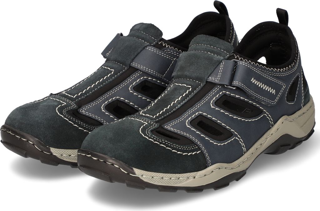 Rieker Herren Klett Halbschuh durchbrochen dunkelblau 44 Produktbild 26