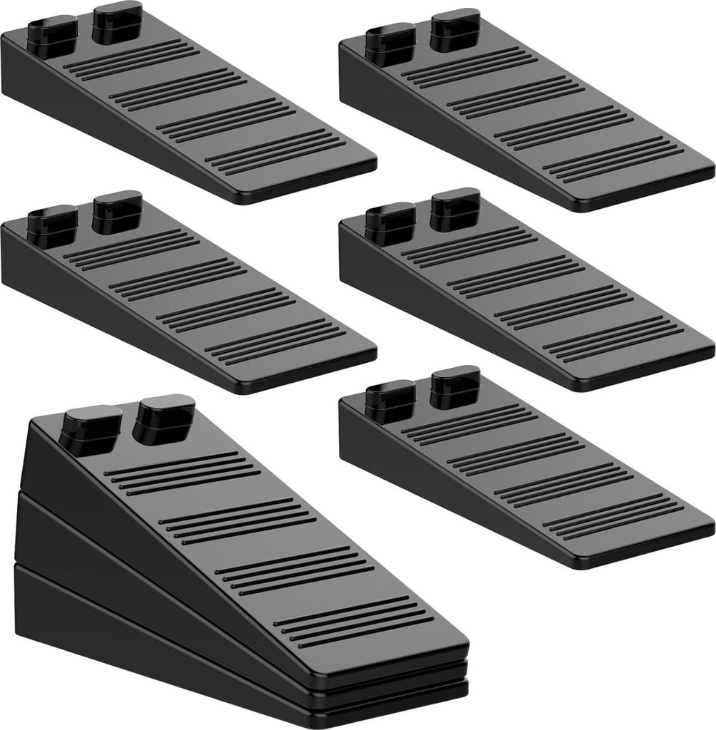 Stück schwarze Türkeile aus weichem Gummi mit verstellbarer Höhe, rutschfester Boden-Türstopper, ungiftig, geruchlos, für alle Arten von Böde...