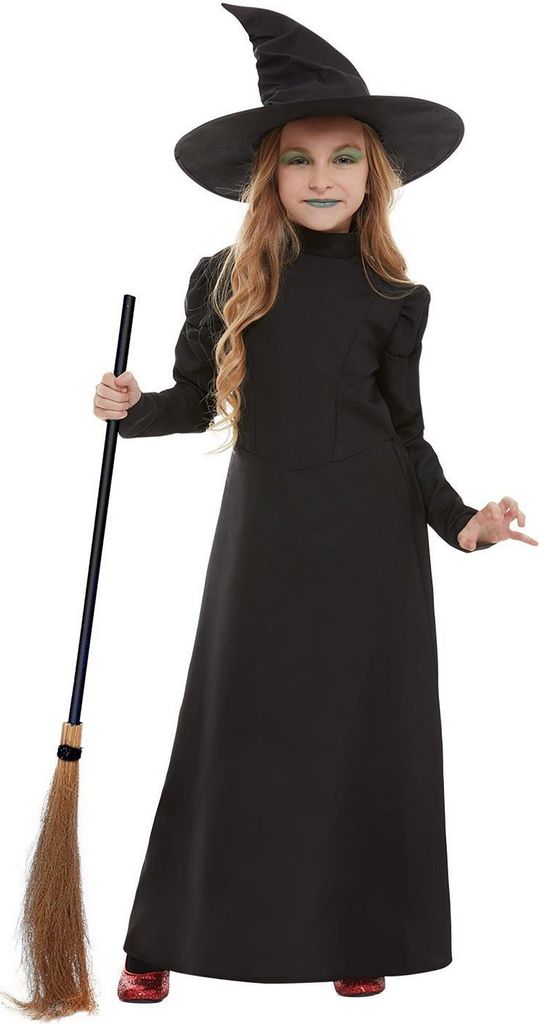Bruja Malvada - Disfraz de Halloween para niños. Talla: Imagen del producto 