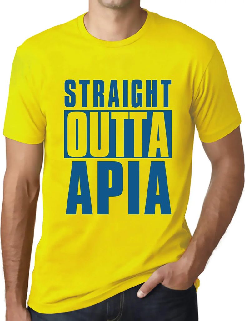 Herren Grafik T-Shirt Direkt aus Apia – Straight Outta Apia – Öko-Verantwortlich Vintage Jahrgang Kurzarm Lustige Druck Geburtstag Geschenk Mann