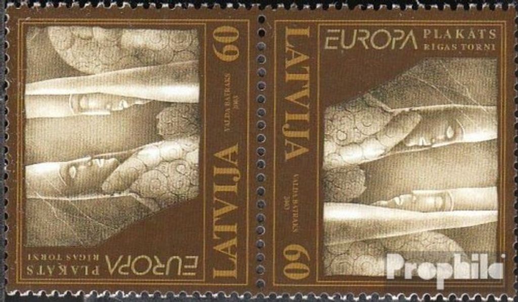 Briefmarken Lettland 2003 Mi 590K (kompl.Ausg.) Kehrdruckpaar postfrisch Europa