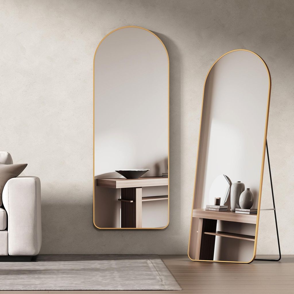 EMKE Miroir sur pied 160x60cm Miroir corps entier or Cadre Image du produit 