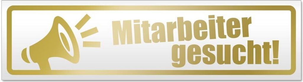 Kiwistar Mitarbeiter gesucht! Megaphone Magnetschild Schild magnetisch - 45cm Gold - Magnetfolie für Auto PKW Kfz