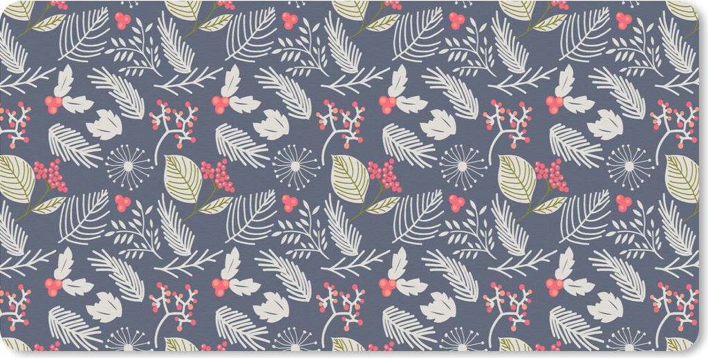 MuchoWow Mauspad Mousepad Pflanzen - Beere - Winter - Muster 60x30 cm - Mousepads - Maus Mat - Pad - Mausunterlage - Nachhaltig
