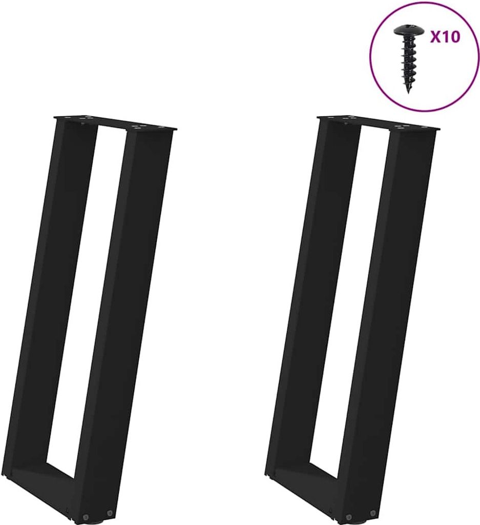 Konsolentischbeine U-Form 2 Stk. Schwarz 28x(72-73) cm Stahl