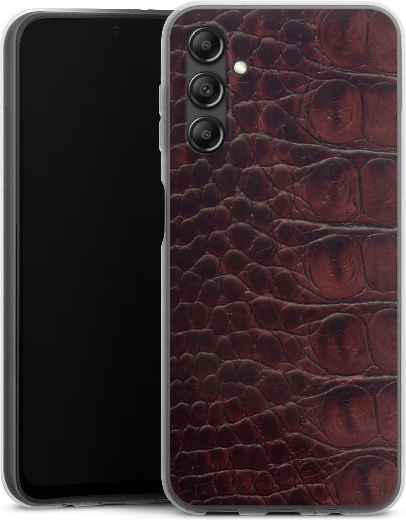 DeinDesign Handyhülle für Samsung Galaxy A14 5G Silikon Hülle Case Smartphone Schutzhülle Animalprint Krokodil Leder