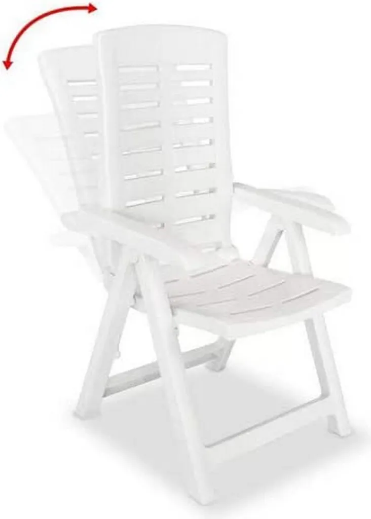 Fauteuil de Balcon Blanc Pliable et Multipositions pour Petit Espace - 7
