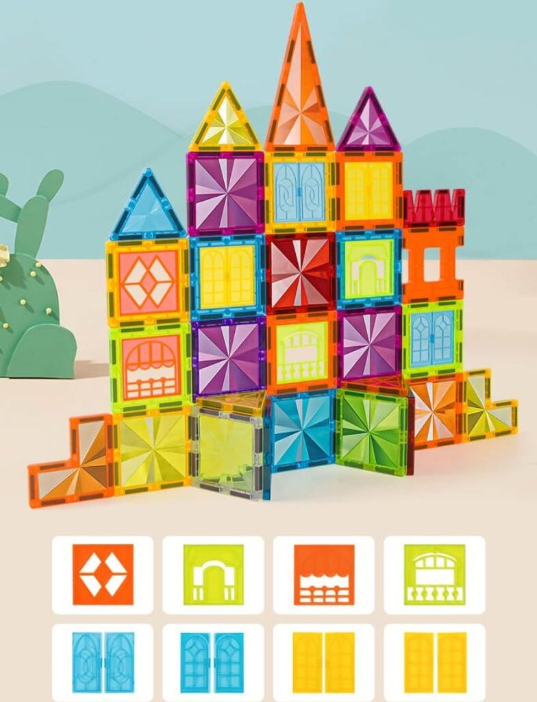 Magnetická stavebnica Diamond 115ks sada - Magnetic Tiles Obrázok produktu 8