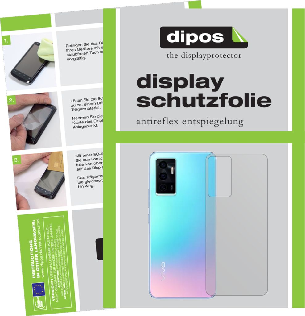 1x Schutzfolie für Vivo V23e 5G Rückseite matt Displayschutzfolie Folie Display Schutz dipos