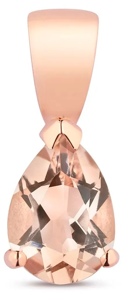 Pendentif Femme Or Rose 375/1000 et Morganite TRS28610 - 13x5mm