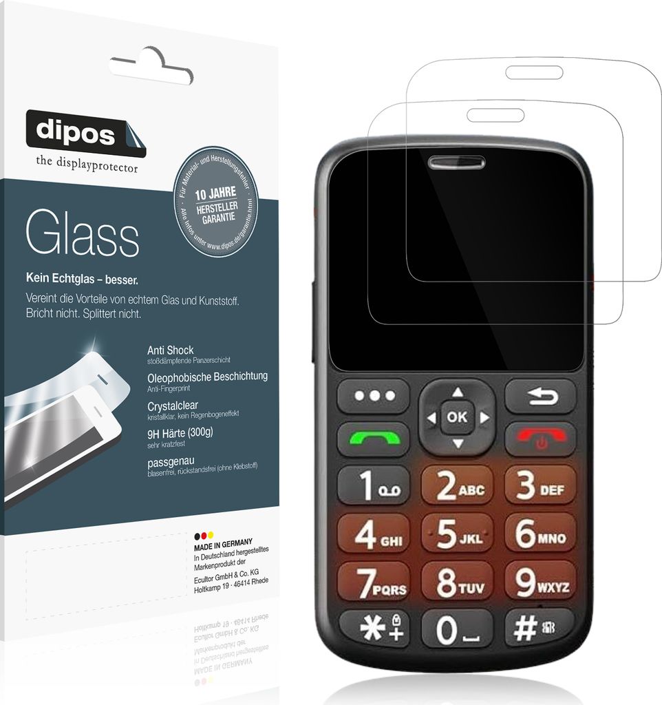 2x Schutzfolie für Sweetlink S3PLUS 4G - Anti-Shock 9H Folie dipos Glass Kunststoffglas