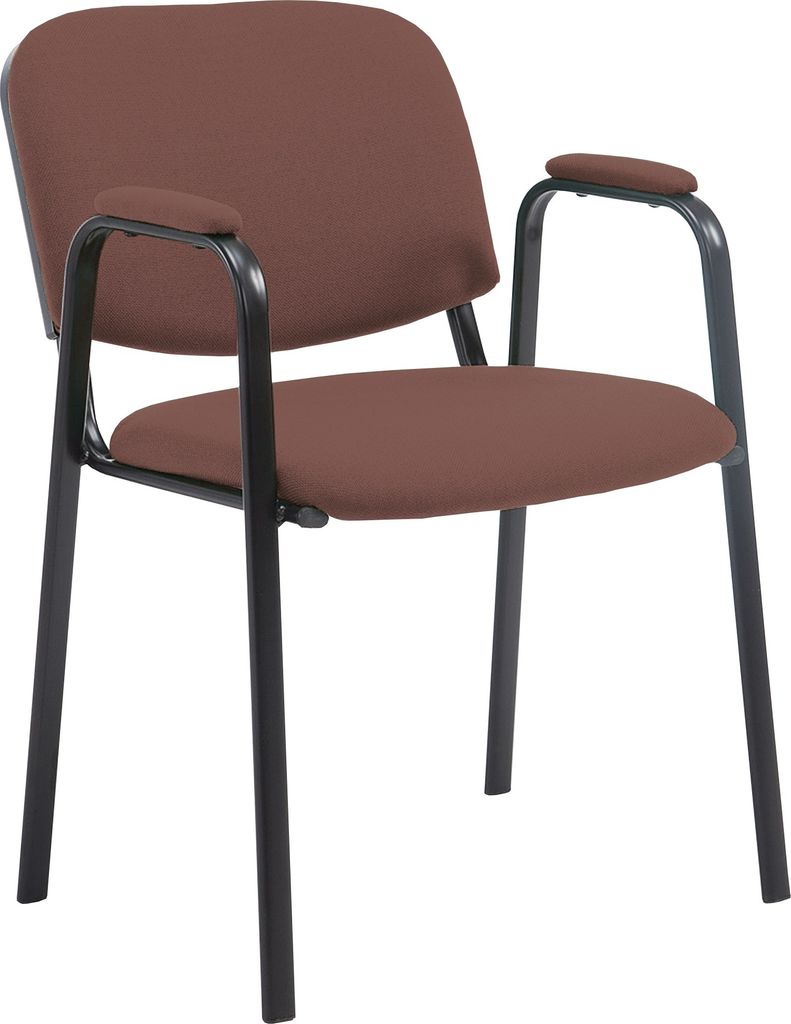 CLP Besucherstuhl Ken Pro Stoff mit Armlehnen und Bodenschonern Farbe braun