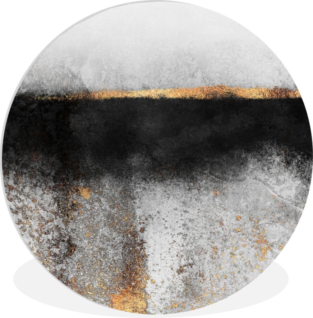 MuchoWow Rundes Wandbild - Runde Bilder Gold - Abstrakt - Luxus Ø 90 cm Kreis Wanddekoration Kunststoff - Wandkreis - Wandschmuck - Wand-Kreis -...