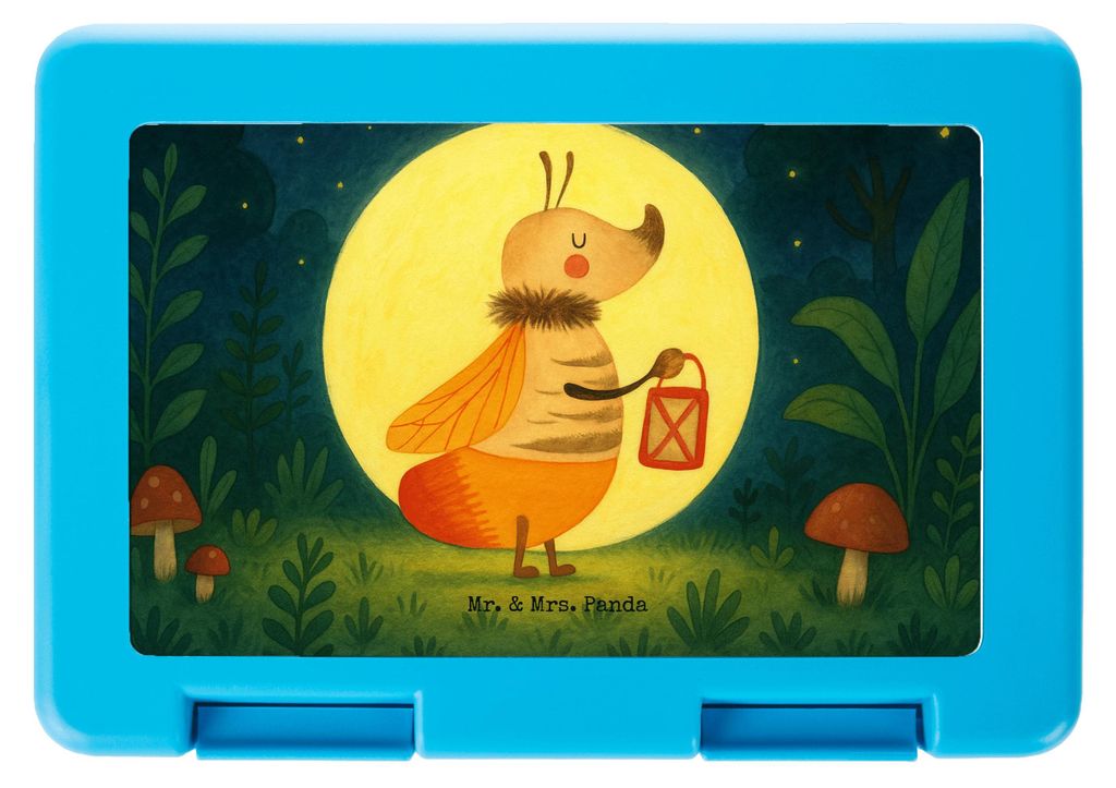Mr. & Mrs. Panda Bento Box Glühwürmchen Design - Weiß - Geschenk, Aufbewahrungsbox essen, Bentobox, Verlobung, Snackbox, Lunchbox, Liebe, Heirat...