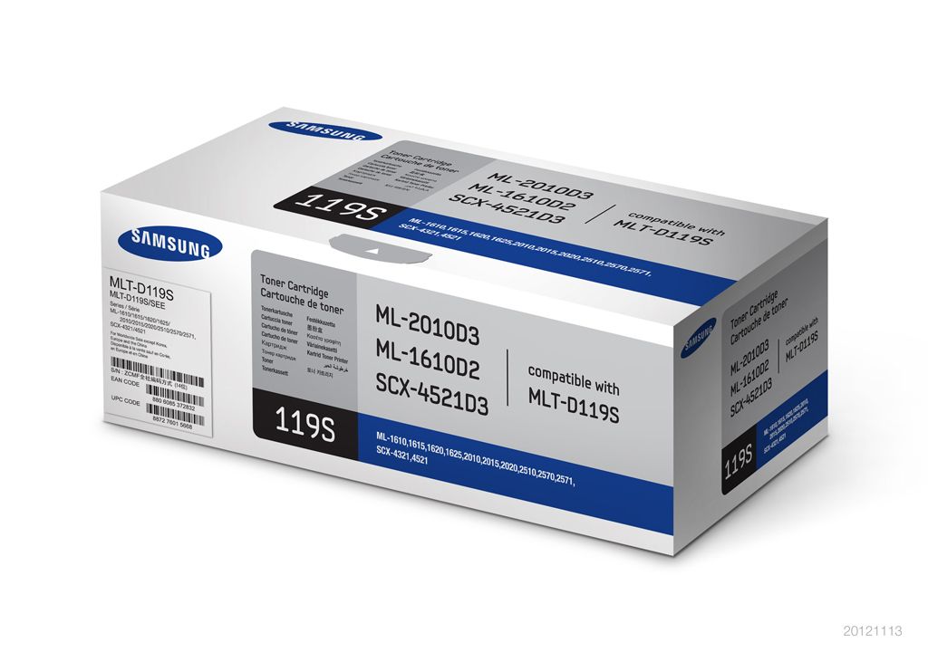 Samsung Wkład z czarnym tonerem MLT-D119S, 3000 stron(y), Zdjęcie produktu 