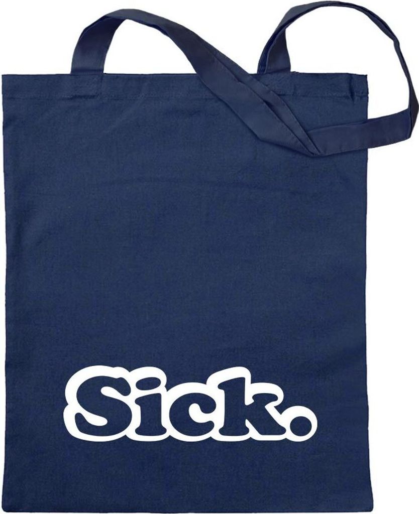 Kiwistar - Baumwolltasche - dunkelblau - Sick - Tragetasche Stoffbeutel Umhängetasche Langer Henkel