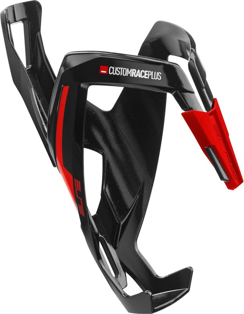 CustomRacePlus Flaschenhalter für Erwachsene - Unisex, Glänzend Schwarz/Rot