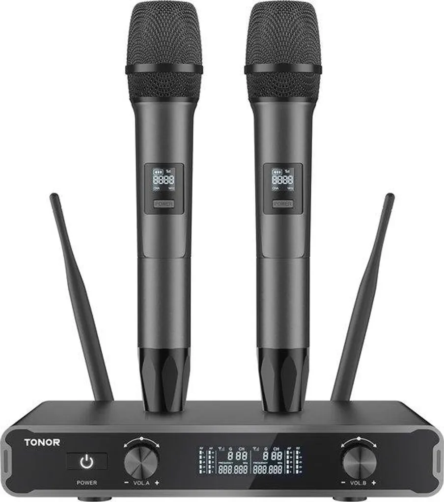 Microphones sans fil karaoké UHF 5 canaux avec portée longue de 60m
