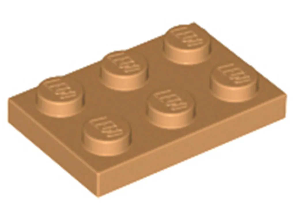 Lot 100 Plaques LEGO 2x3 Nougat Moyen pour Finitions de Maquettes
