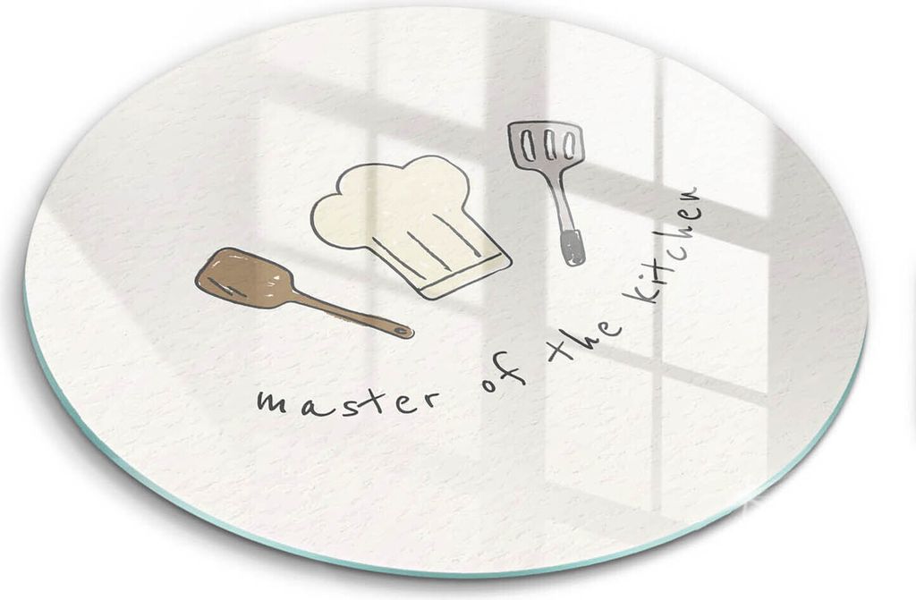 Glasschneideplatte - Herdabdeckplatte - fi40 cm -Schneidebrett - Spritzschutz - Meister der Küche