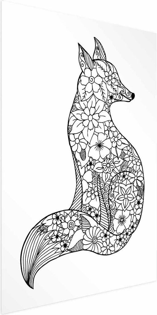 Posterpapier Poster - Fox in Flowers 60x90 cm Tiere n-A-0783-ao-a