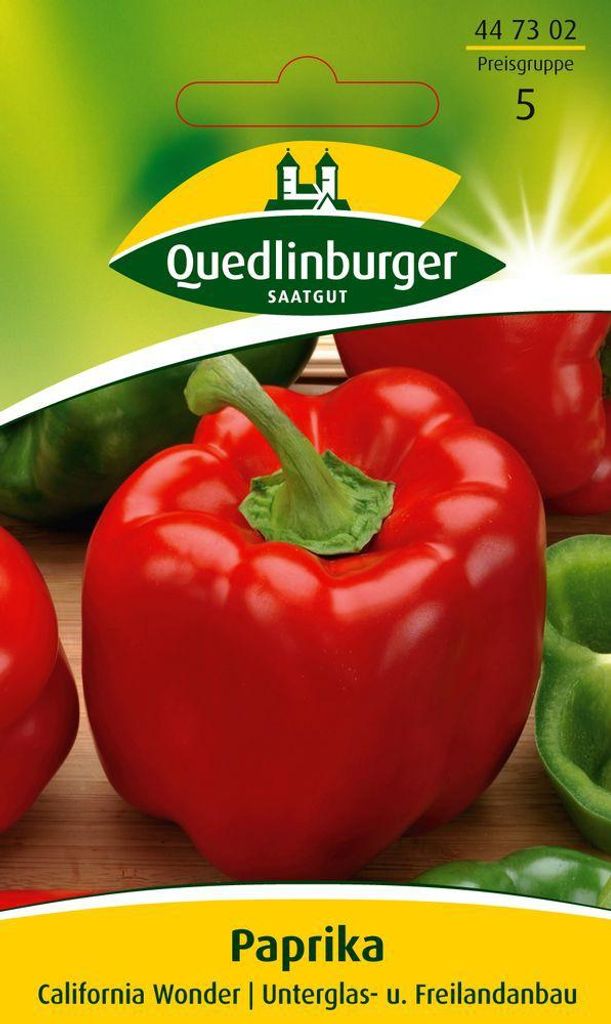 Paprika 'California Wonder' Quedlinburger Gemüsesamen Produktbild 