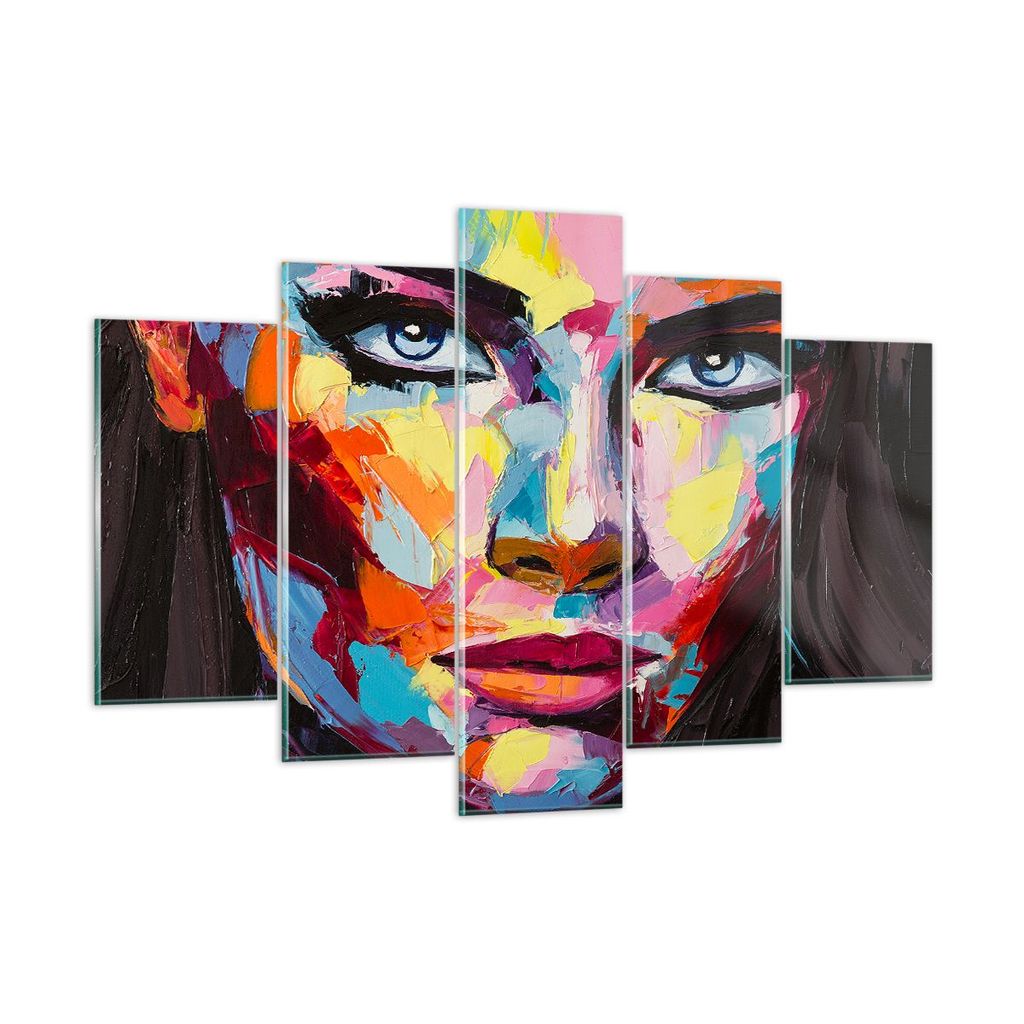 Bilder auf glas - Mädchen Gesicht - 150x100cm - Glasbilder - Wandbilder - Kunstdruck - zum Aufhängen bereit - Wanddekoration aus Glas - Glas Bild...