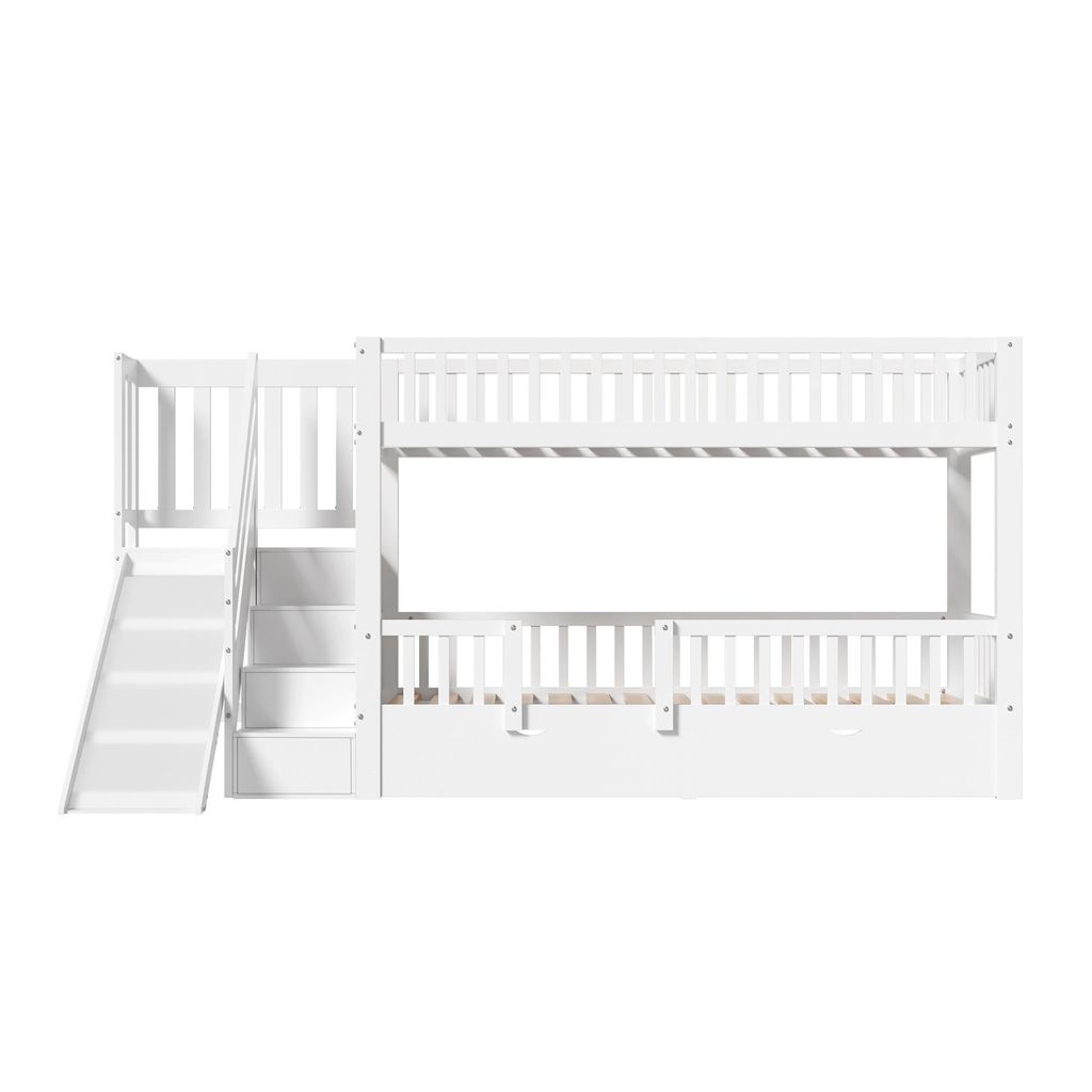 Flieks Etagenbett 90x200cm mit Rutsche, Kinderbett mit Produktbild 