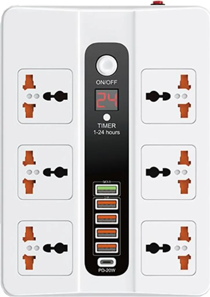 Multiprise de Bureau 6 Prises pour Télétravail et Chargeur Smartphone