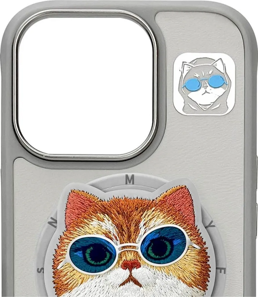 Etui Nimmy Glasses Cool Cat Magsafe Do Iphone 16 Pro Szary - 7
