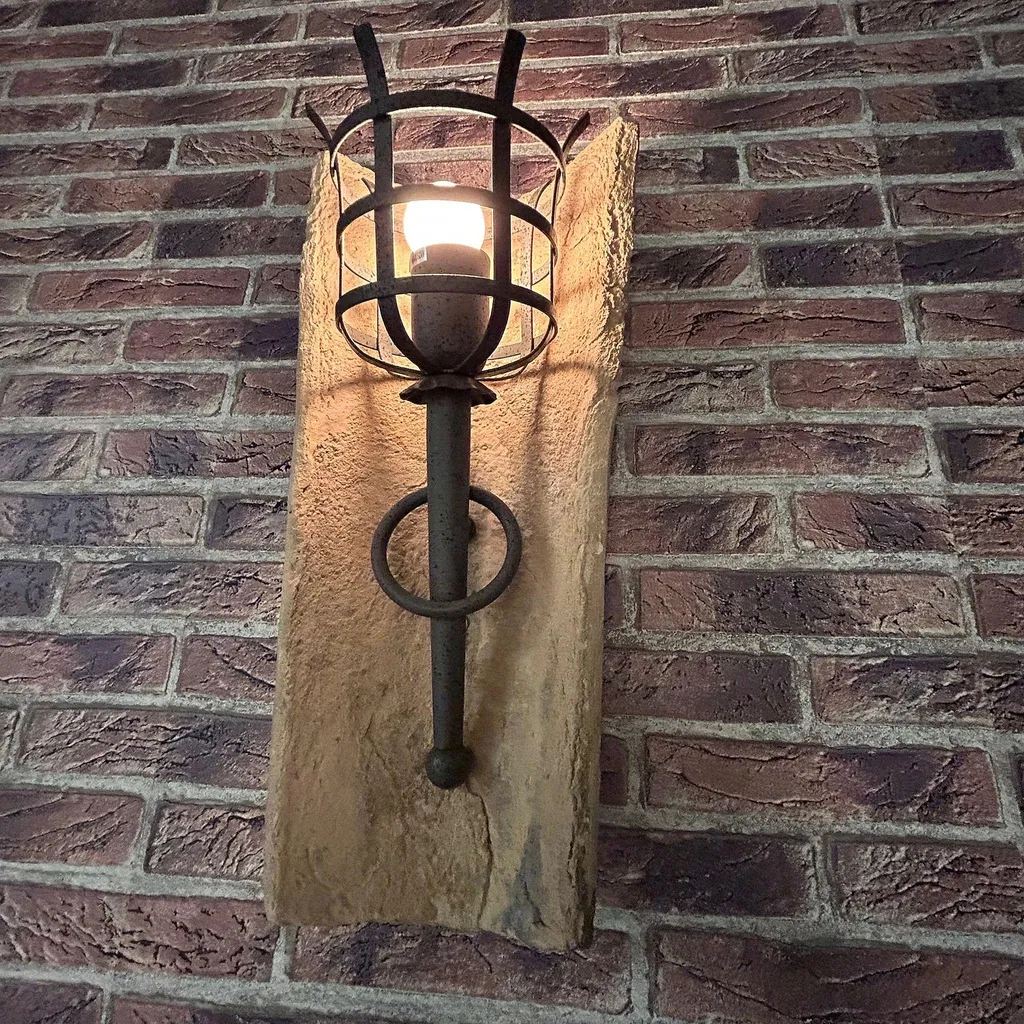 Lampe à Tuiles Torche Murale Dungeon - Éclairage Médiéval Authentique - 11