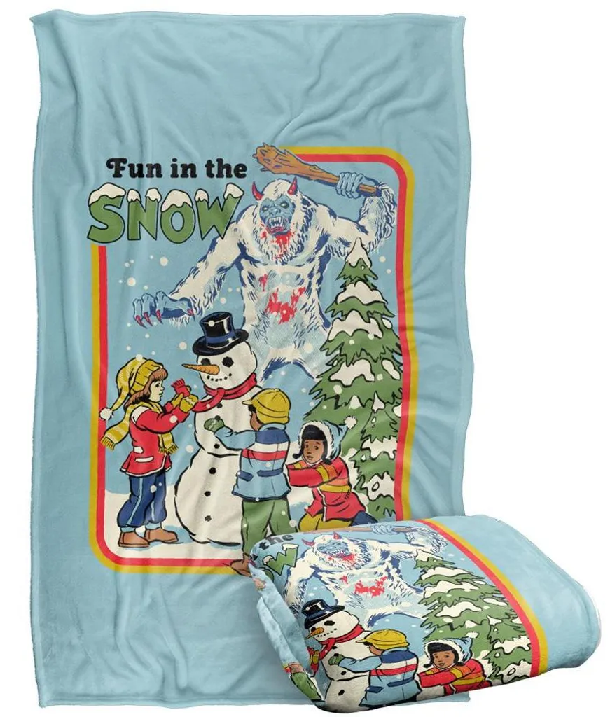 Couverture Toucher Doux Steven Rhodes Fun In The Snow Multicolore 147x91