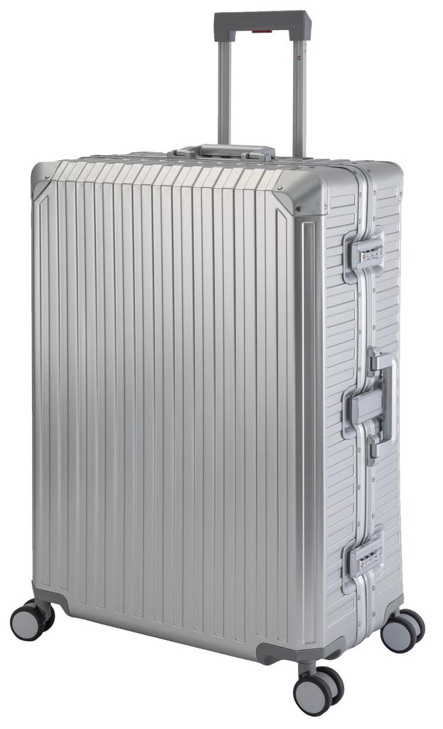 Travelhouse Tokyo Alu Reisekoffer Silber XL-78cm Hartschalenkoffer Reisetrolley Suitecase Trolley 2X TSA Zahlenschloss 4 Doppelräder 360° Rollen ...