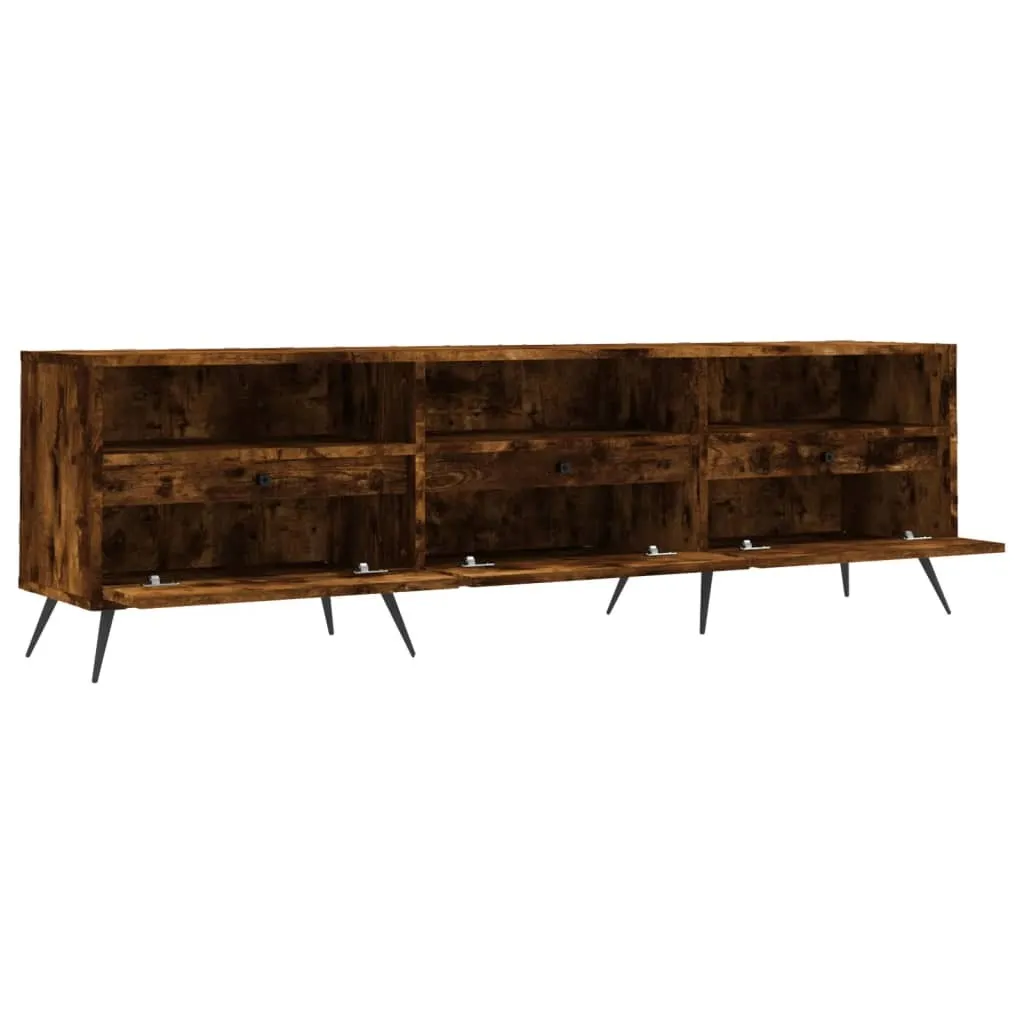 Mobile Porta TV Rovere Fumé 150cm - Mobiletto Design Soggiorno Legno - 6