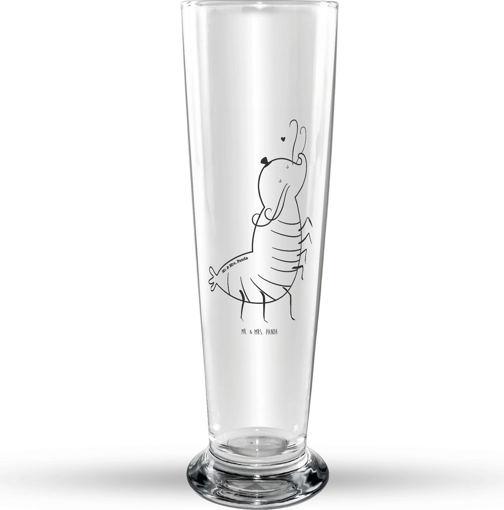 Mr. & Mrs. Panda Bierglas Garnele Franzose - Transparent - Geschenk, Weizen Glas, Bier, Meer, Weizenbier, Krabbe, Weißbierglas, Mr Mrs Weizenglas,...
