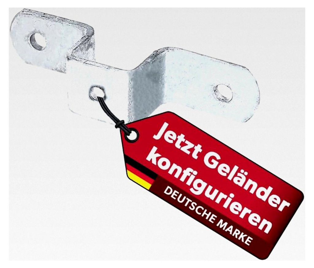 Befestigungslasche für Universalpfosten 30 x 30 mm aus feuerverzinktem Stahl zur Montage von Geländerpfosten