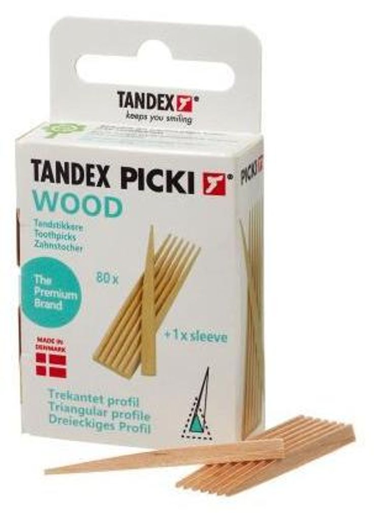 Tandex Picki Zahnstocher Holz dreieckig 80X1 St Produktbild 